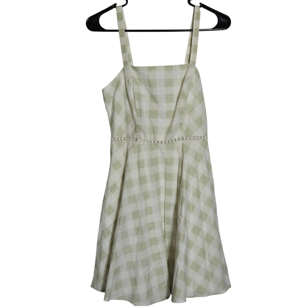 City Studio Green Gingham Sundress 5 Lace Cottage Picnic Summer Coquette Summer